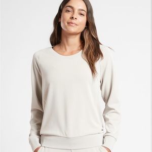 Athleta scoop neck sweatshirt. Abalone grey. S